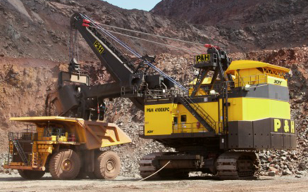 Joy Global equipment in an open pit mining operation