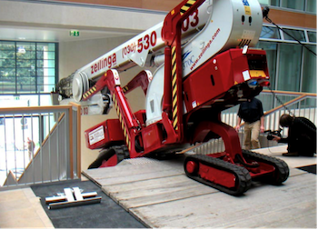 Falcon Sigma series spider lift can climb stairs