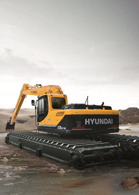 Hyundai amphibious excavator