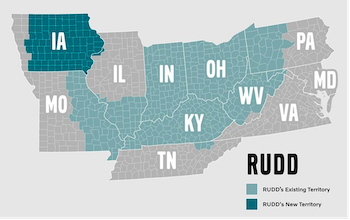 Rudd Equipment Co coverage map