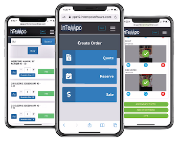 InTempo mobile app for rental companies
