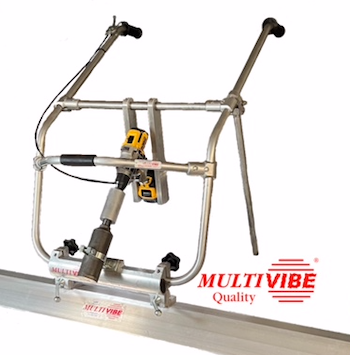 Multivibe hammer-drill-powered screed