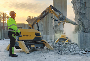 Brokk B170 demolition tool with remote control