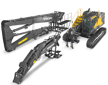 Volvo lift mode for specialty excavators