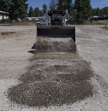 Spreading recylced concrete 