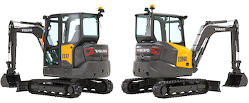 Volvo ECR35D and ECR40D mni excavators