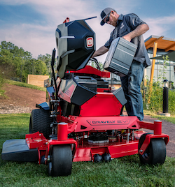 Graveley mower powered by Li-ion battery pack