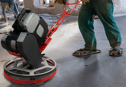 Vanguard Li-ion battery used on concrete finishing equipment