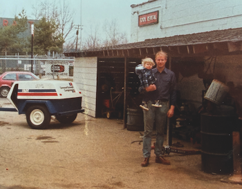 Steve Heil and his son Jason in 1981